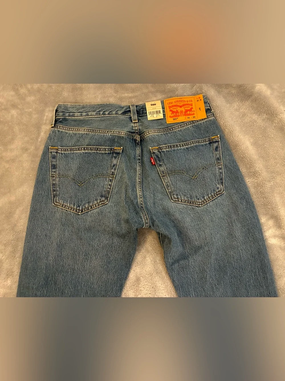 Men’s Levi Strauss 501 Original Blue Medium Wash Straight-Leg Jeans 31 X 32